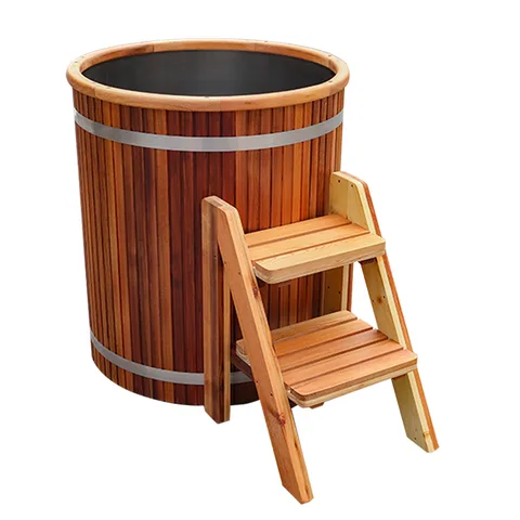 Red cedar cold tub with 304 stainless steel liner 004 — detail 1