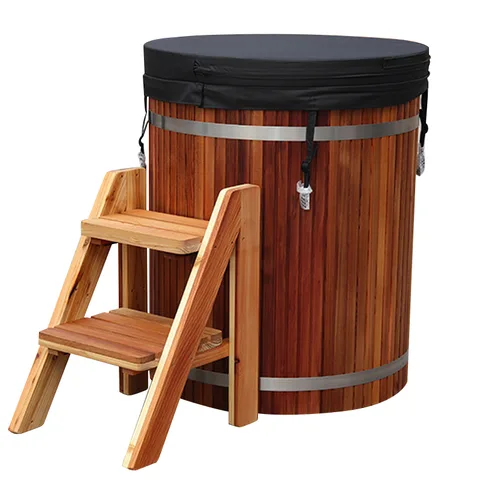 Red cedar cold tub with 304 stainless steel liner 004 — detail 3