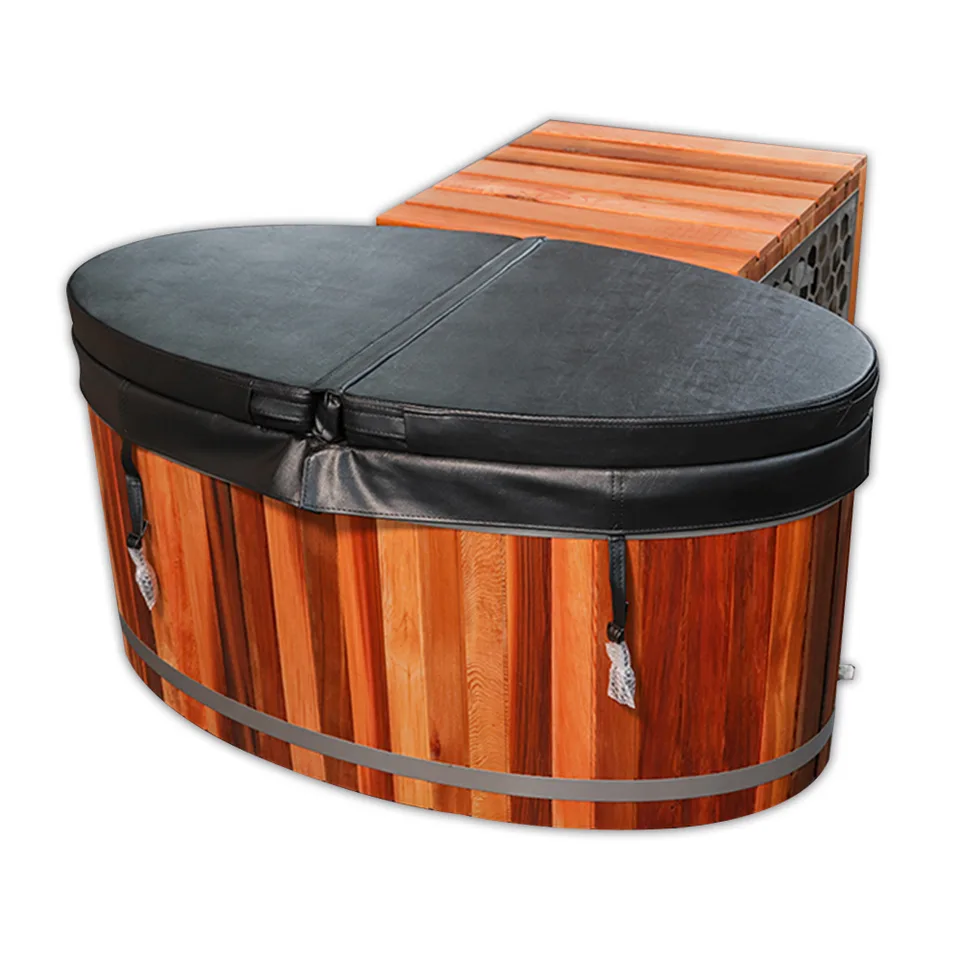 Red cedar cold tub with 304 stainless steel liner 006 — detail 1