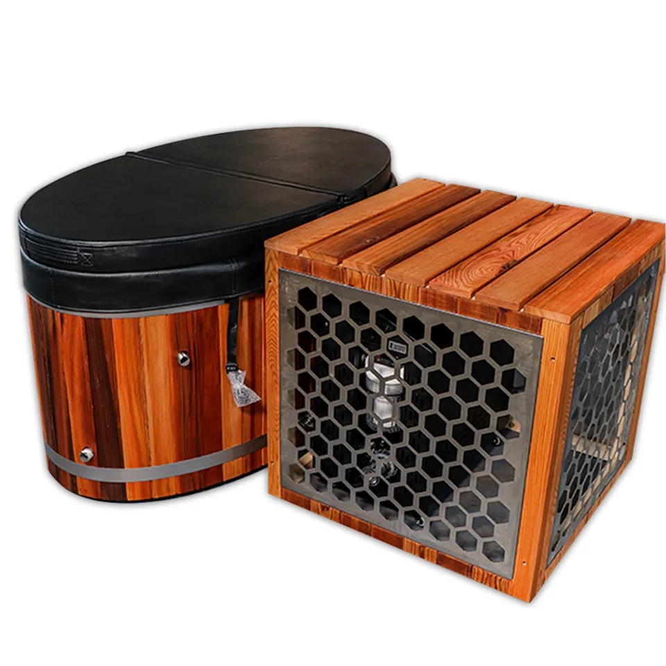 Red cedar cold tub with 304 stainless steel liner 006 — detail 2