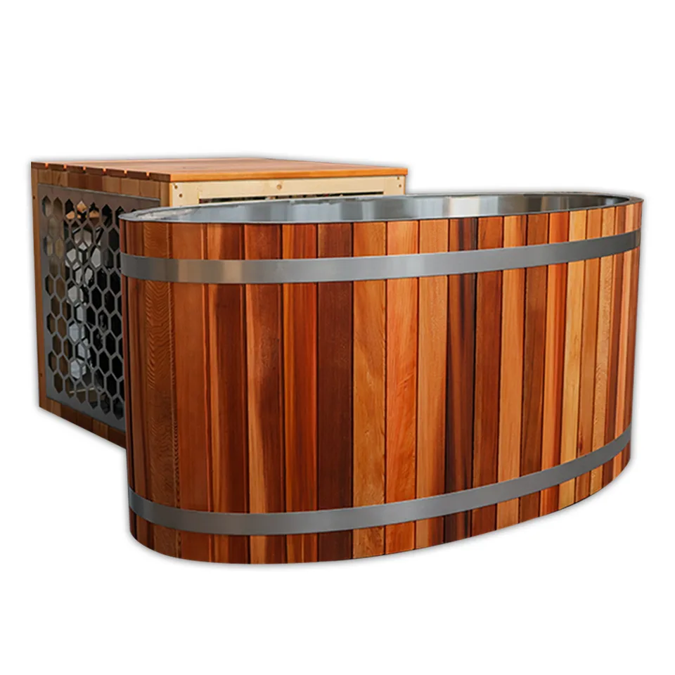 Red cedar cold tub with 304 stainless steel liner 006 — detail 3