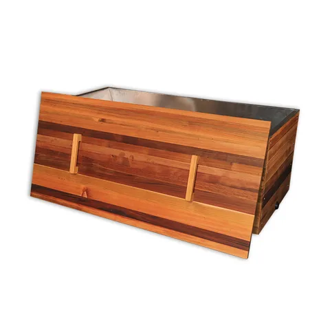 Red cedar cold tub with 304 stainless steel liner 007 — detail 1
