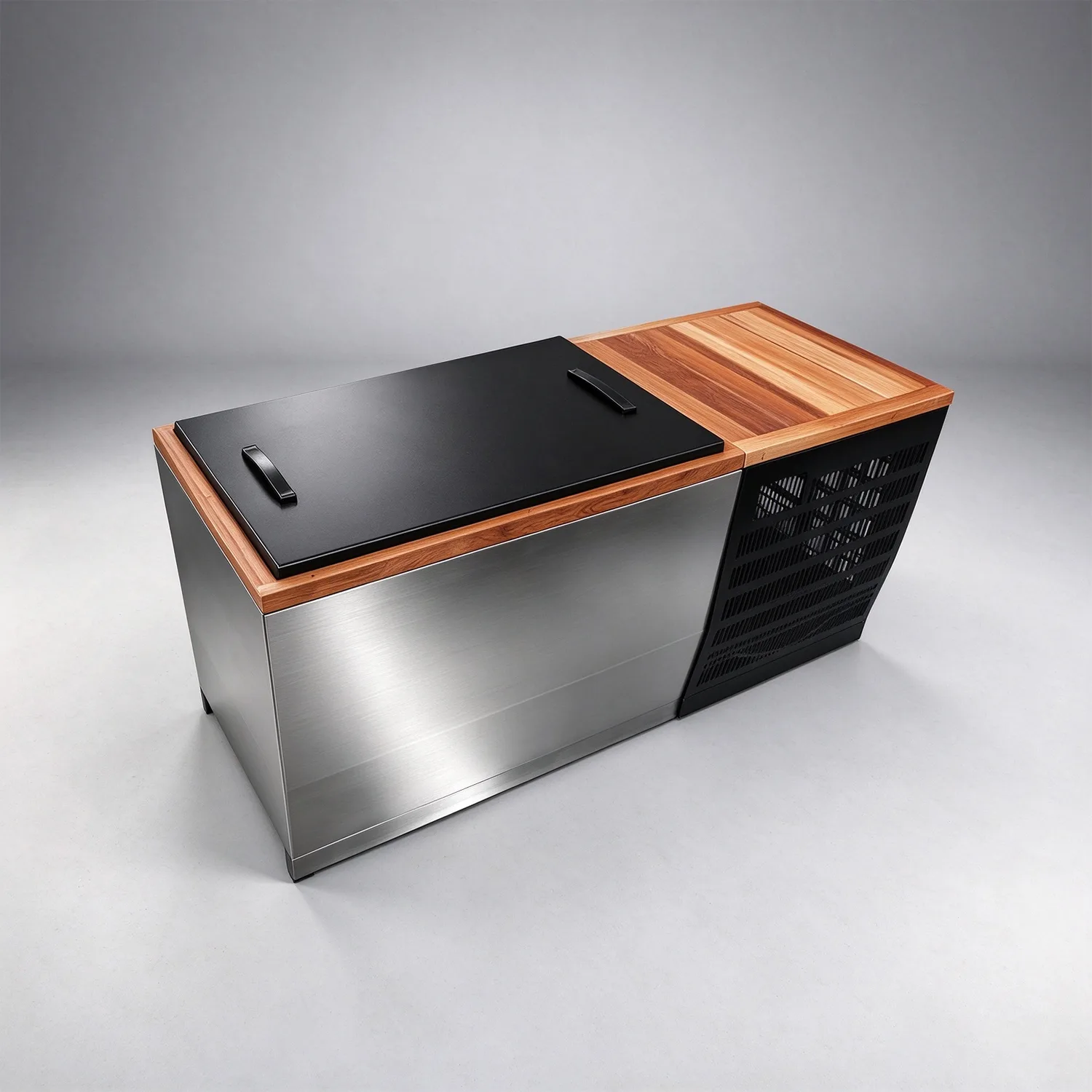 Red cedar cold tub with 304 stainless steel liner 009