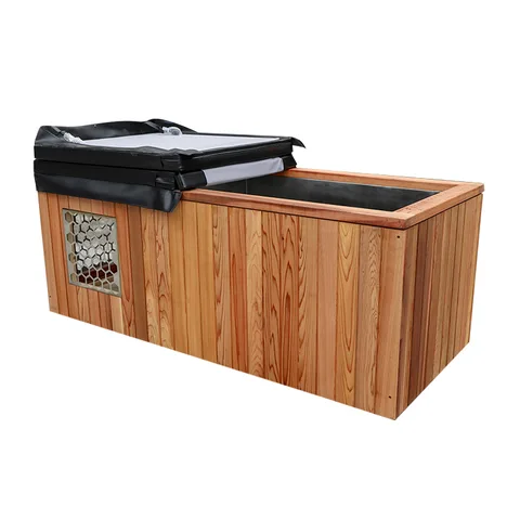 Red cedar cold tub with 304 stainless steel liner 013 — detail 2