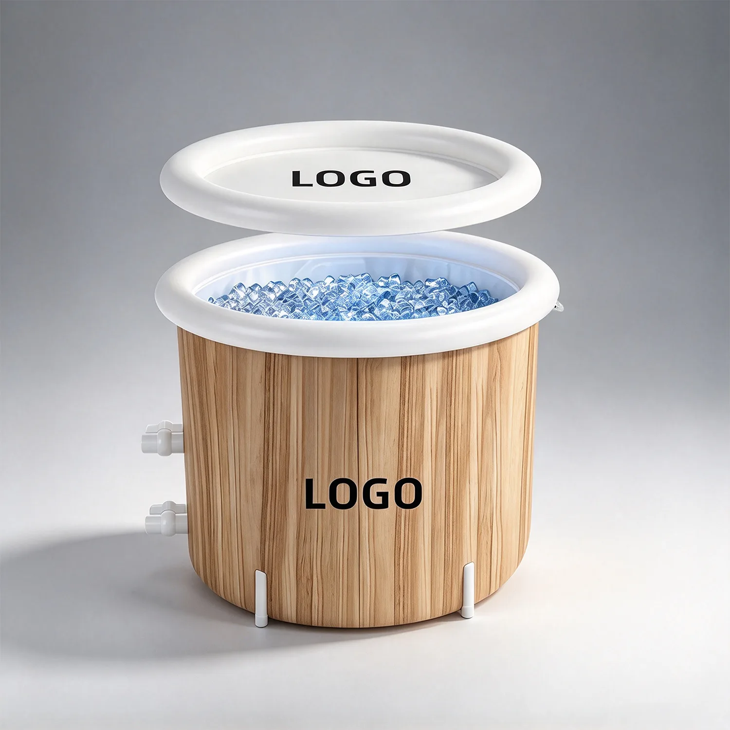 Portable Cold Plunge Tub (Wood Grain)